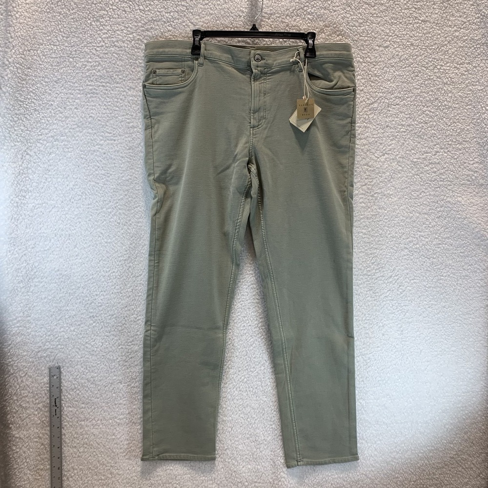 Faherty Men's Stretch‎ Terry Slim Fit Pants 5 Pocket Island Green 40 Reg